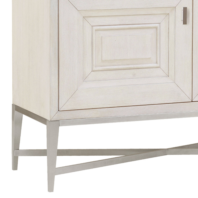 Reflection Gray 4-Door Server with Ash Wood Legs