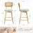 Uniondale Swivel Linen Upholstered 26.2'' Counter Stool with Rattan Cane Back and Solid Wood Frame-1654579958