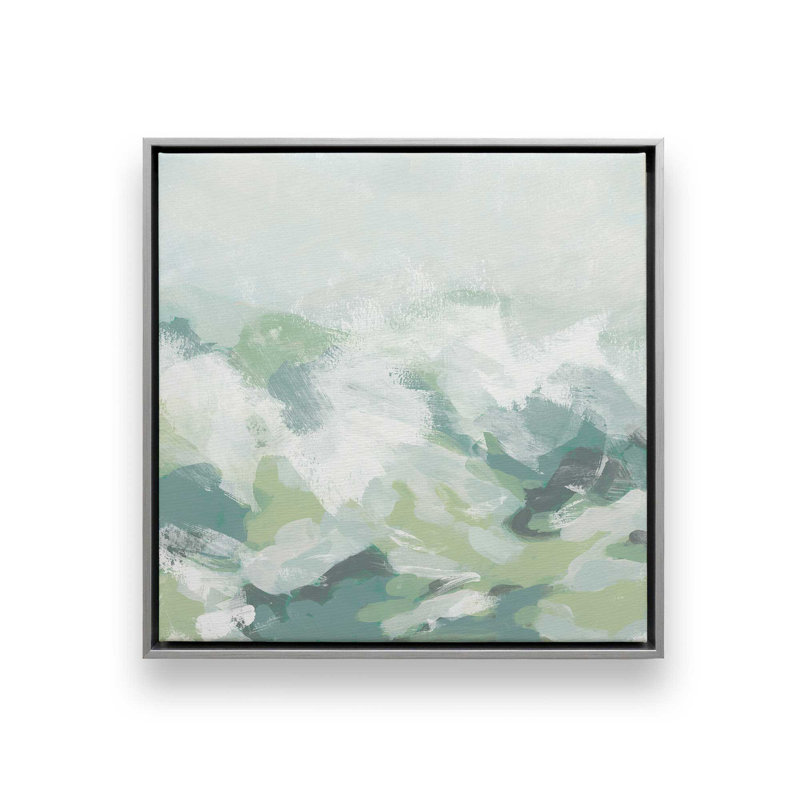 Verdant Rolling Waves I Canvas Print in a Frame, 16.75" H x 16.75" W, Polished Chrome