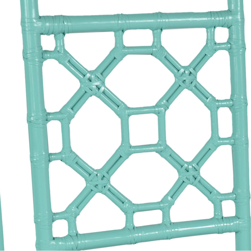 Rattan Open-Frame Headboard, King, Turquoise
