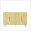 Buffet moderne avec rangement, conception cannelée et tablettes réglables, idéal pour plusieurs espaces comme crédence ou console