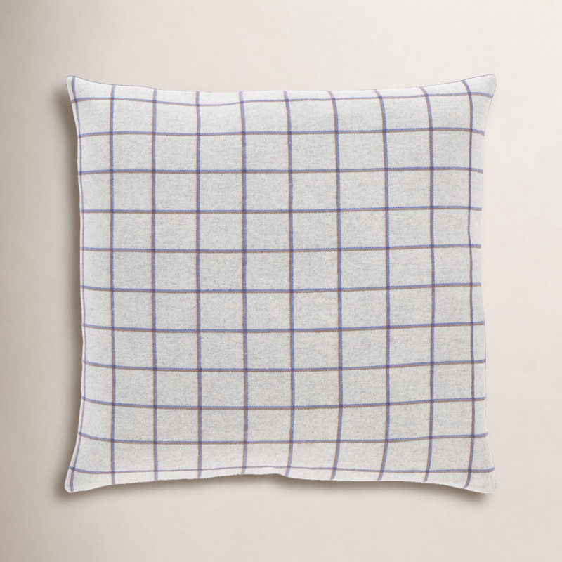 Saratoga Plaid Wool Blend Reversible Throw Pillow, 18" H x 18" W, Polyester/Polyfill