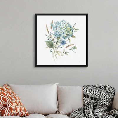 " Bohemian Blue 03 on White " Watercolor Painting
