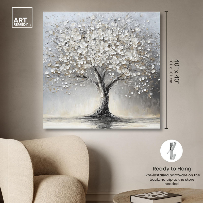 «Pure Leaf Veil», toile classique par Art Remedy, H 40 po x l 40 po x P 1,5 po, Toile tendue