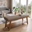 Banc rembourré élégant avec tablette de rangement - capacité de 350 lb, siège multifonctionnel moderne pour la chambre à coucher, le vestibule ou le salon-131633183