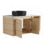 Meuble-lavabo mural 42 po avec lavabo d'art en céramique et 1 tablette de rangement, 2 portes à fermeture douce, emballage KD-1633190665