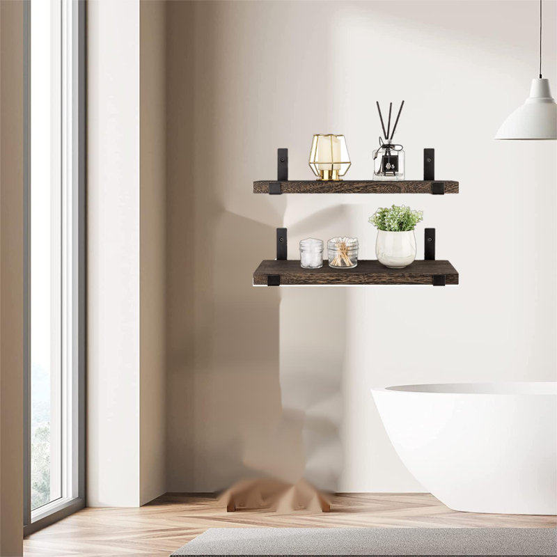 2 Piece Bracket Shelf, 4" H x 17" W x 5.9" D