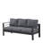 73" All-Weather Aluminum Patio Sofa, 3 Seat Outdoor Couch With  Thick Dark Gray Cushions & Gray Frame-344468938-344468935
