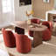 Chaise de salle à manger pivotante à 360 degrés en lin orange pour les petits espaces de chambre et de décor avec des espaces ergonomiques confortables