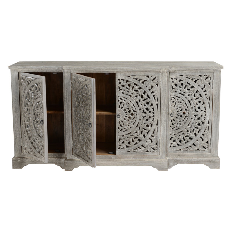 Clairabelle 72'' W Solid Wood Sideboard, Gray