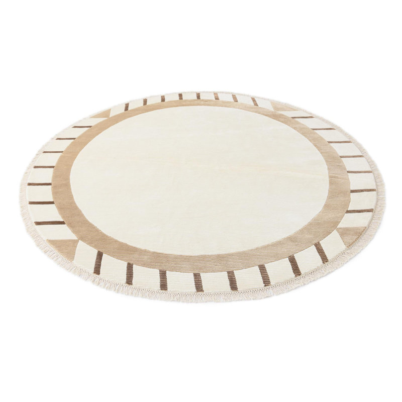Tapis rond rond beige
