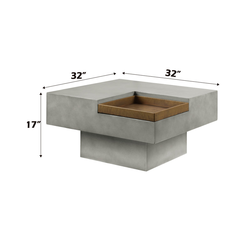 Superbe table basse en ciment gris et rangement spacieux et durable