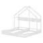 Lit plateforme simple en bois, deux lits partagés avec tablettes et garde-corps