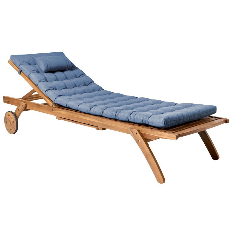 195cm Long Acacia Sun Lounger