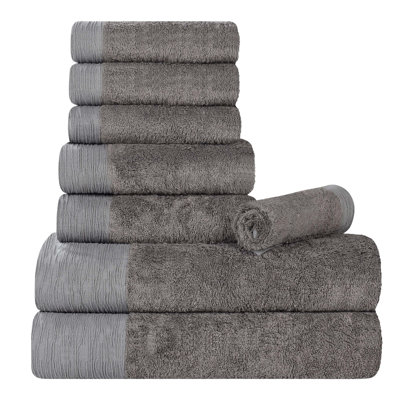 Rayon From Bamboo Cotton Blend Eco-Friendly Hypoallergenic Soft Solid Towel Set