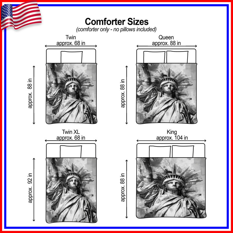 Édredon Statue of Liberty Illustration, King