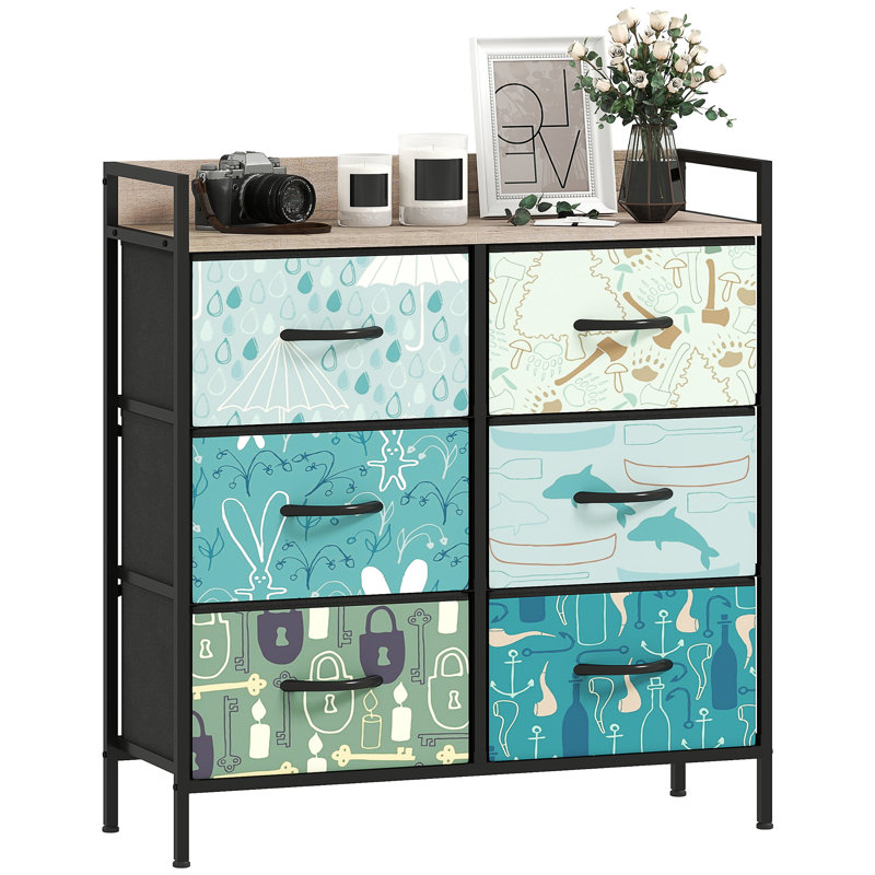 Steel 79cm W 6 - Drawer Chest of Drawers