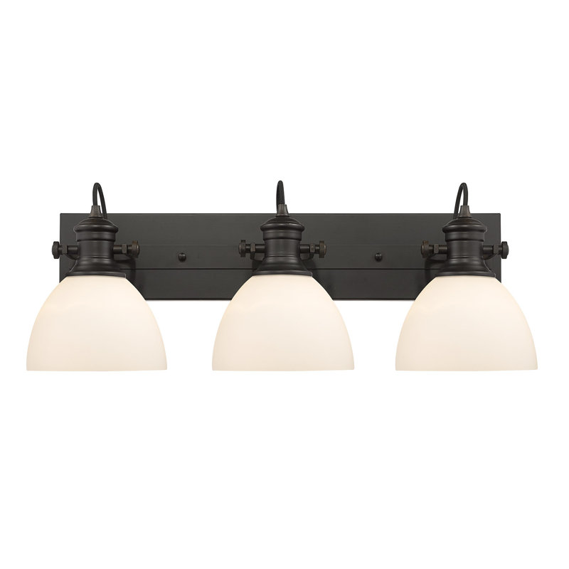Bales 3 - Light Dimmable Vanity Light, Opal Glass, Rubbed Bronze