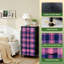 Commode 4 tiroirs pour chambre à coucher à carreaux bleu marine à carreaux superposés à carreaux Tartan