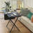 Folding Table With Monitor Stand, Small Computer Table With Storage Pocket And Hooks-1178592862