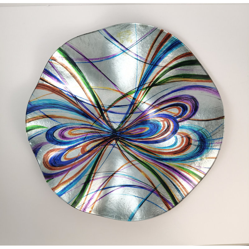Assiette décorative en verre faite à la main Glascock