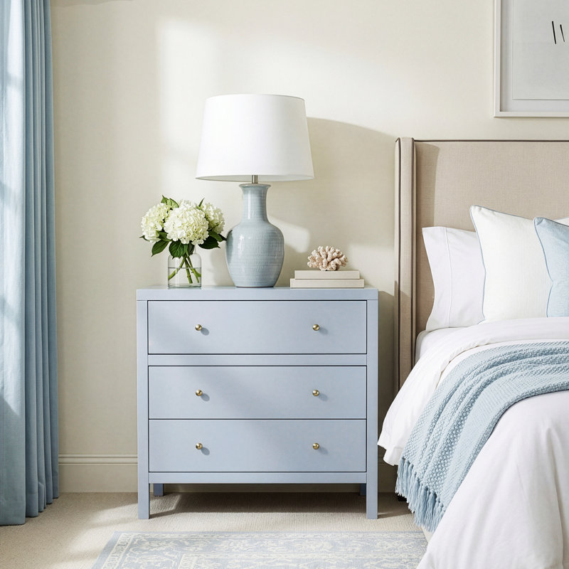 Celine 34" 3-Drawer Dresser, Light Blue