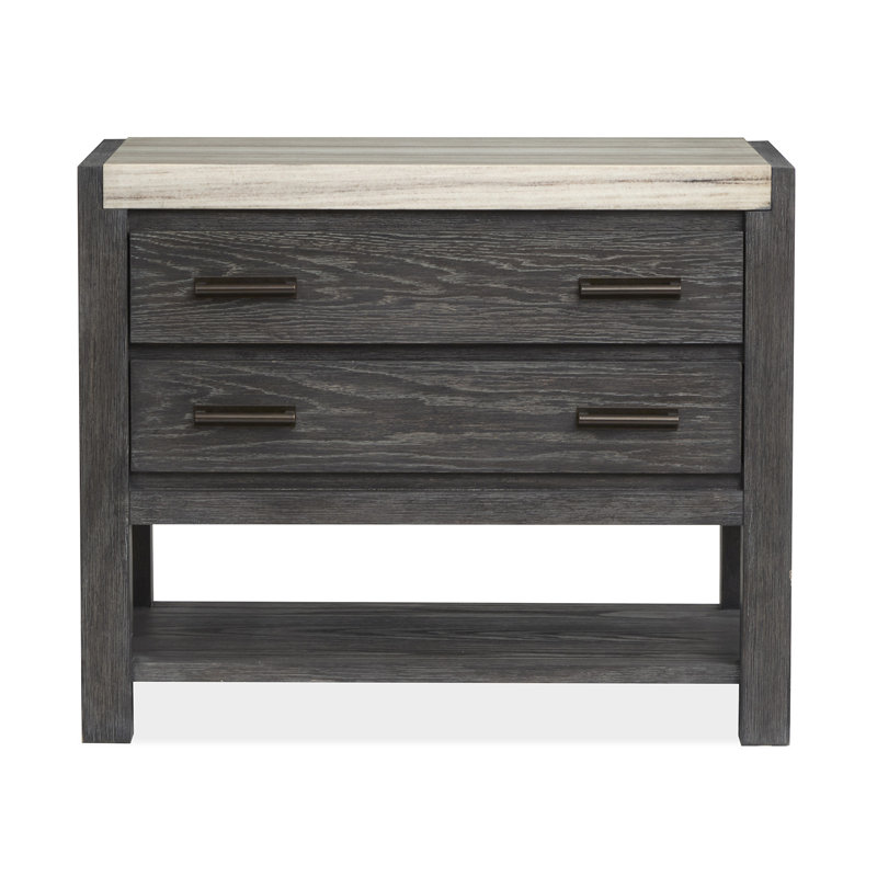 Table de chevet ouverte, Noir