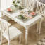 Table de salle à manger rectangulaire moderne en bois massif blanc-821301871