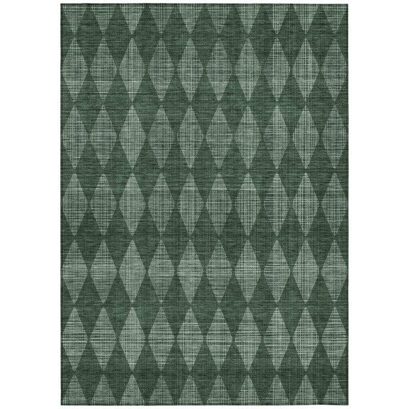 Fayme Flatweave Washable Geometric Indoor / Outdoor Rug, Rectangle 2'6" x 3'10"