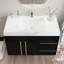 Meuble-lavabo flottant avec lavabo en céramique et plateau en faux marbre