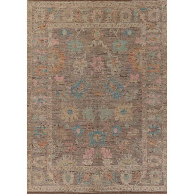 Tapis turc en laine fait à la main Oushak 9 x 12