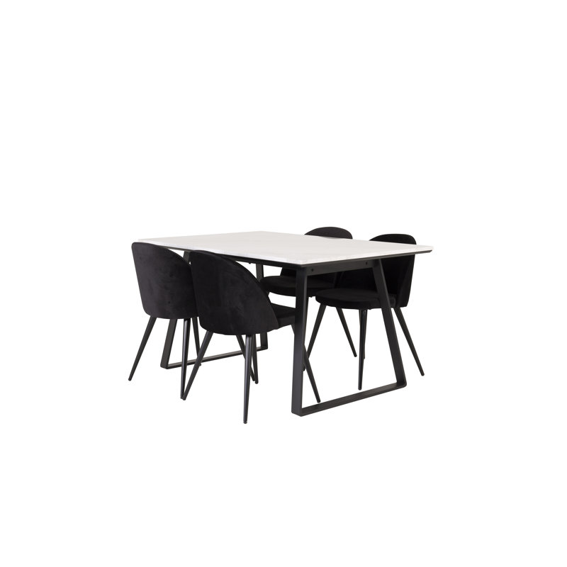 Mabel 4 - Person Dining Set, Black