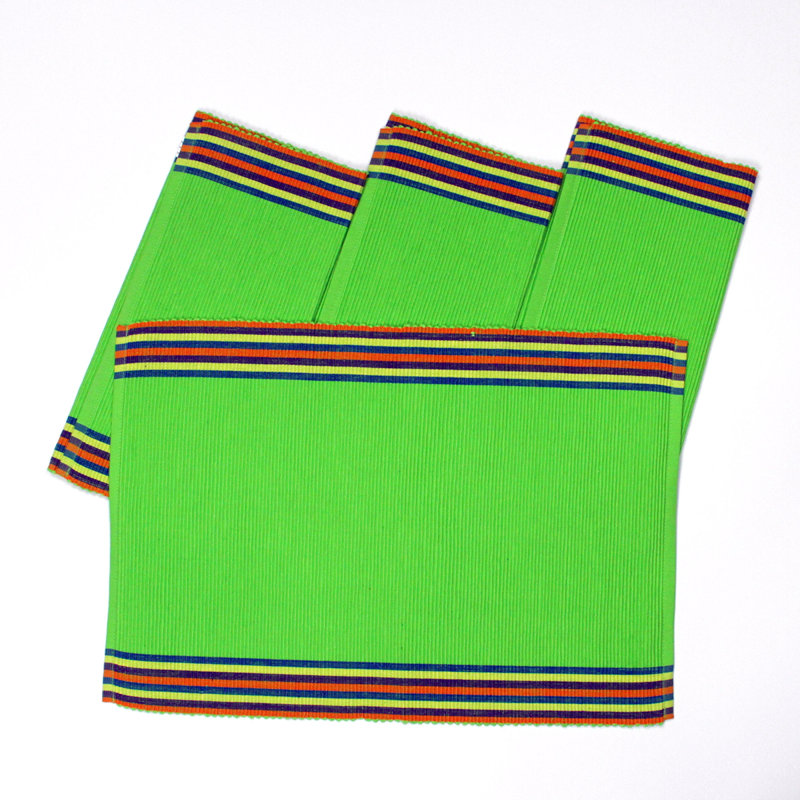 Striped Rectangle Placemat, Green