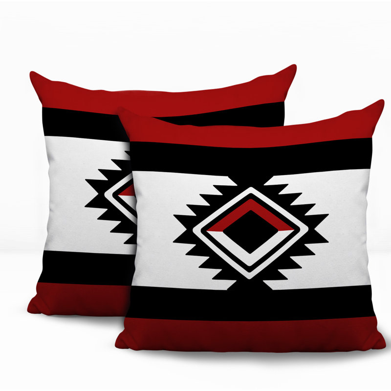 Ensemble de coussins réversibles pour l'intérieur et l'extérieur Tuva, Rouge, 18 x 18