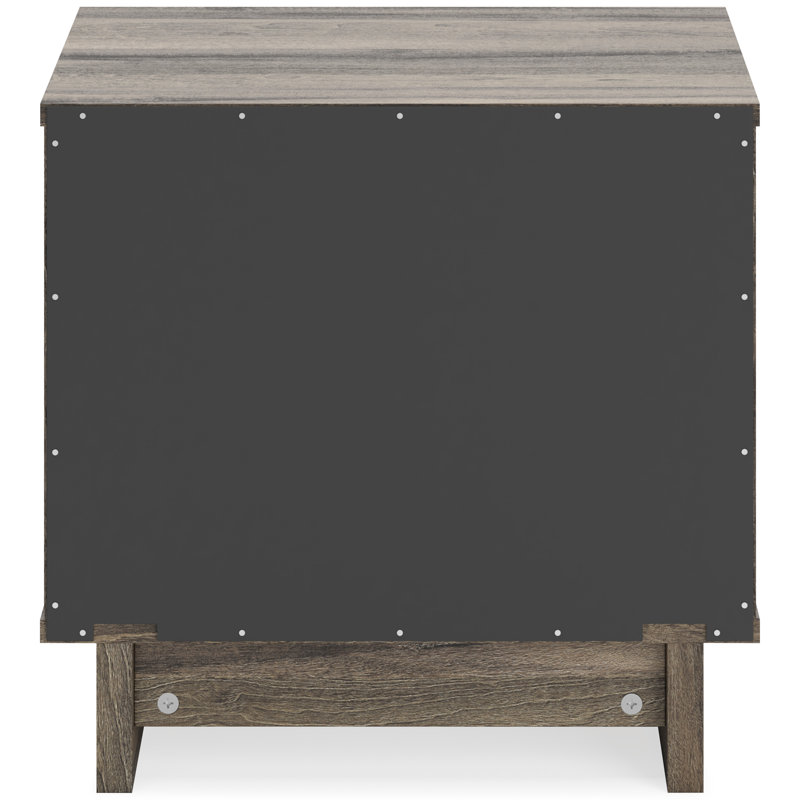 Weathered Brown 1-Drawer Nightstand with Open Shelf