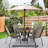 Araan Square Outdoor Dining Table Umbrella Hole , 35.4 " W 35.4 " D