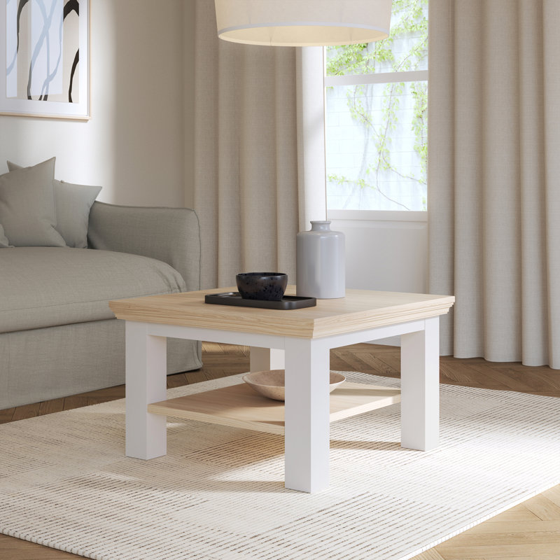 Coffee Table with Storage, White