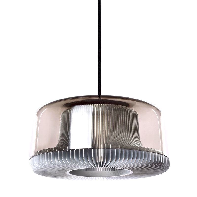 Luminaires suspendus Dub, H 12,9 po x l 11 po x P 11 po, Verre vert / cuivre