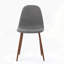 Ensemble de 2 chaises de salle à manger rembourrées en tissu Mid-Century moderne gris clair et noyer foncé