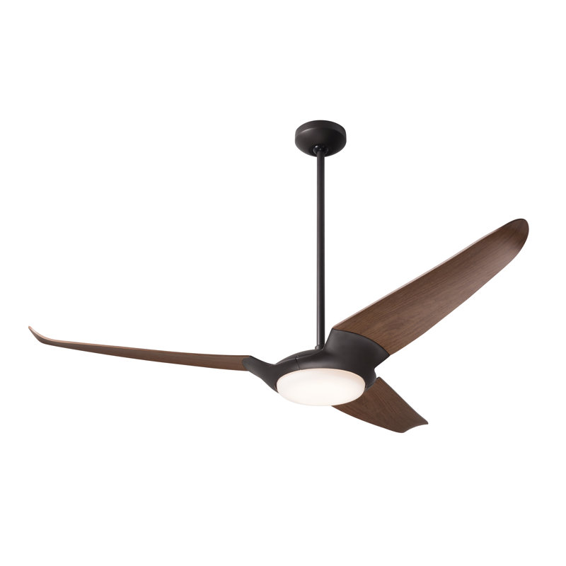 IC Air 56'' Ceiling Fan with LED Lights, Wall/Remote Combo Control, Mahogany, Dark Bronze