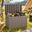 Boîte de livraison verrouillable de 55 gallons pour l'extérieur, coffre de rangement extérieur en résine résistant aux intempéries avec couvercle pour porche, porte d'entrée, patio et trottoir-129993031