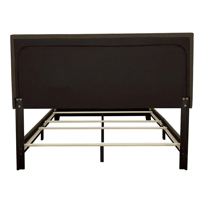 Lit simple gris anthracite avec structure robuste et pieds en tissu rembourrés, Gris anthracite, Lit simple