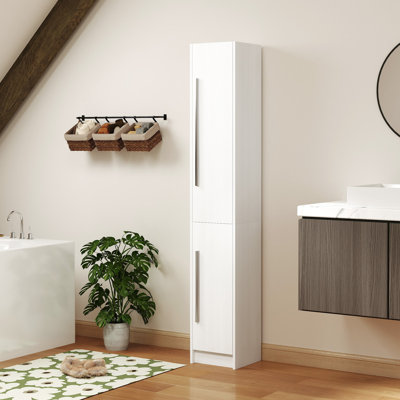 Grande armoire de rangement pour salle de bain avec 3 tablettes réglables