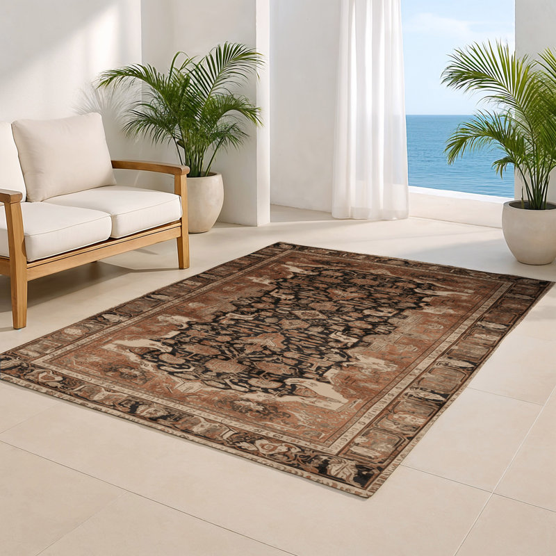Tapis d'intérieur et d'extérieur brun Persian, Rectangulaire 2 pi x 3 pi