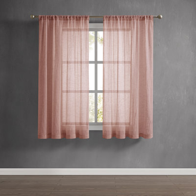 Solid Semi-Sheer Curtain Panels