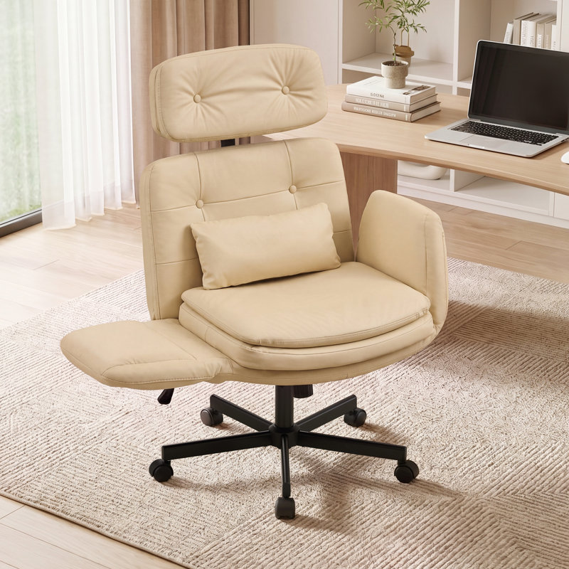 Fauteuil de bureau Criss, Simili cuir, Beige