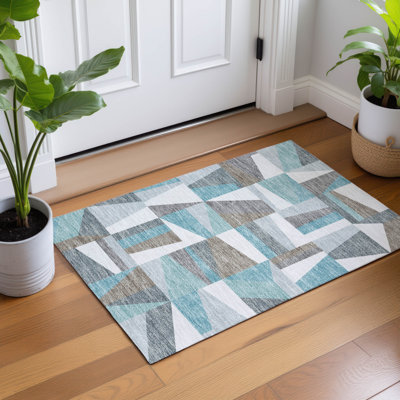 Tapis géométrique intérieur / extérieur lavable à la machine Chantille ACN2327