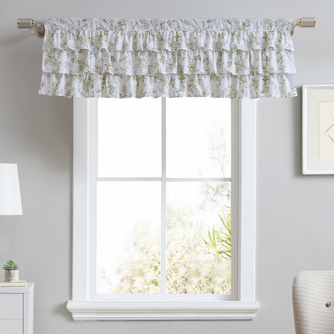 Laura Ashley Lindy Cotton Pole Top Green Window Valance Laura Ashley
