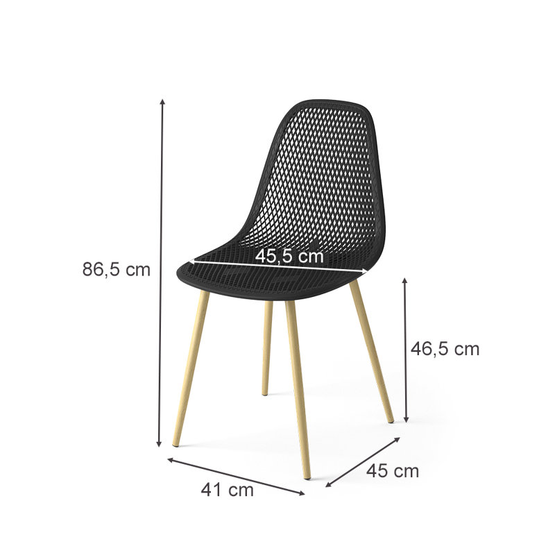 Galey Outdoor Patio Dining Side Chair, Wood