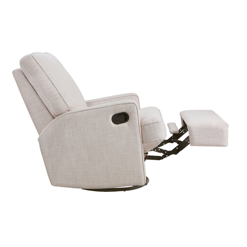 Tucker Swivel Reclining Glider, Canvas Gray Polyester Blend